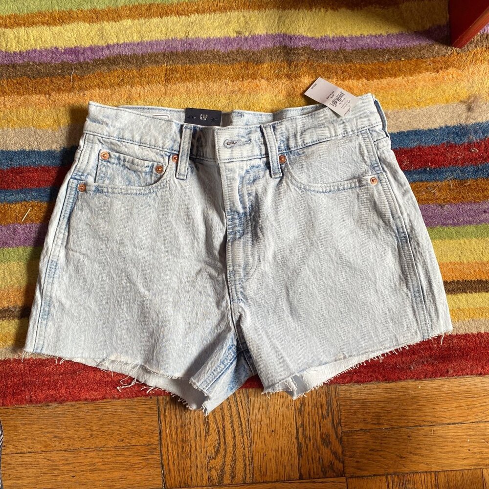 Gap 3" Cheeky Short High Rise 28 6R jean shorts light marble wash NWT